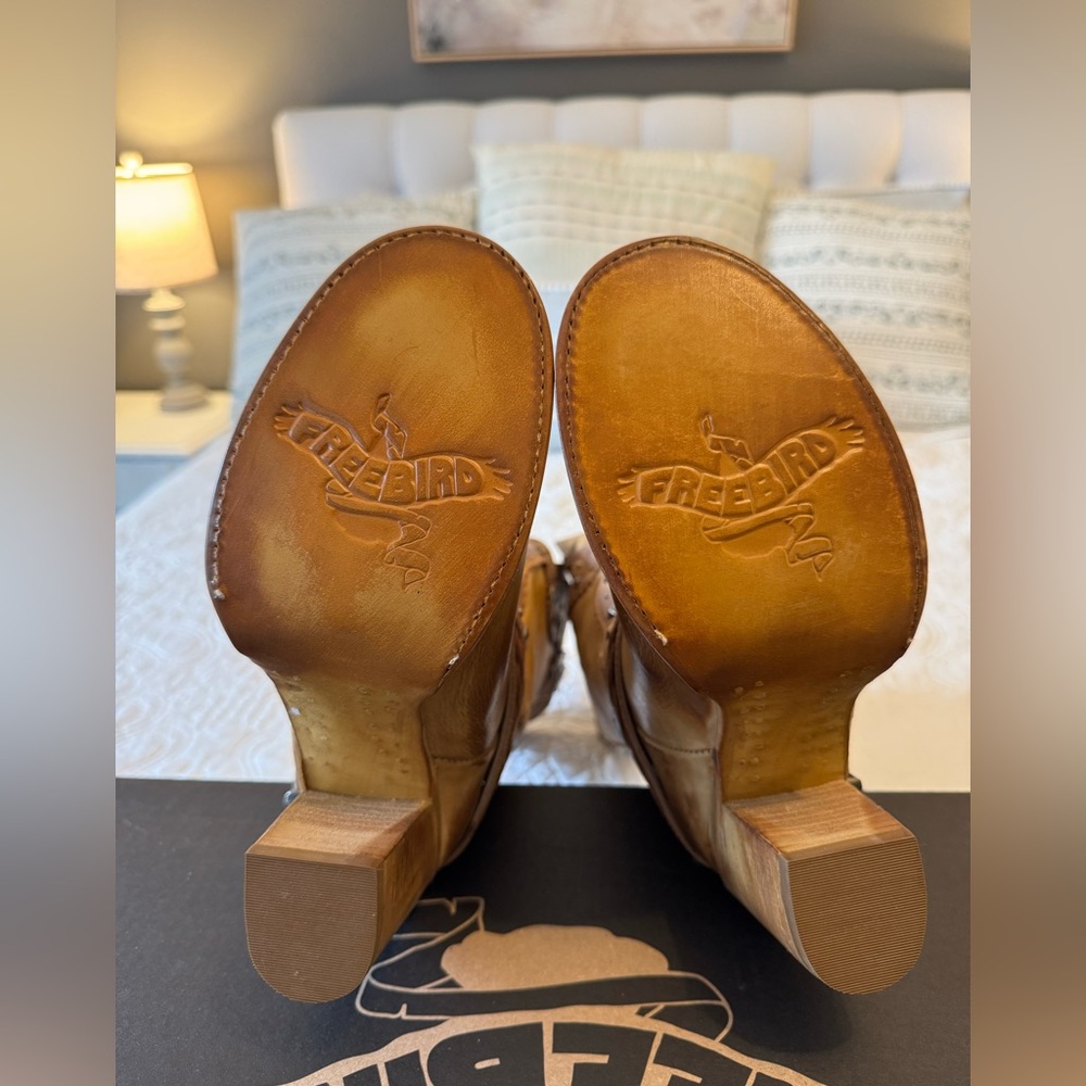 Freebird Brown Leather Studded Boots - Picture 7 of 13